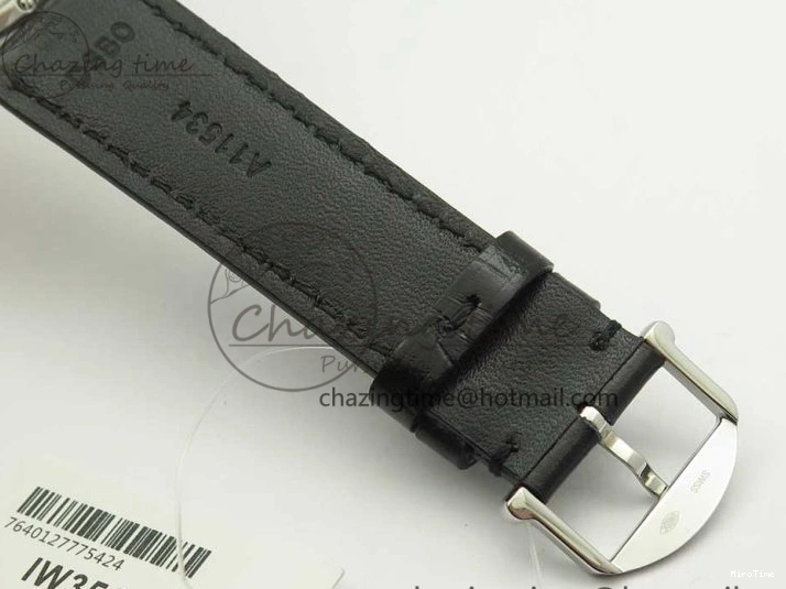 MIROTIME 0322 Affordable Portofino Automatic SS FKF 1:1 Best Edition Black Dial on Black Leather Strap A 7136